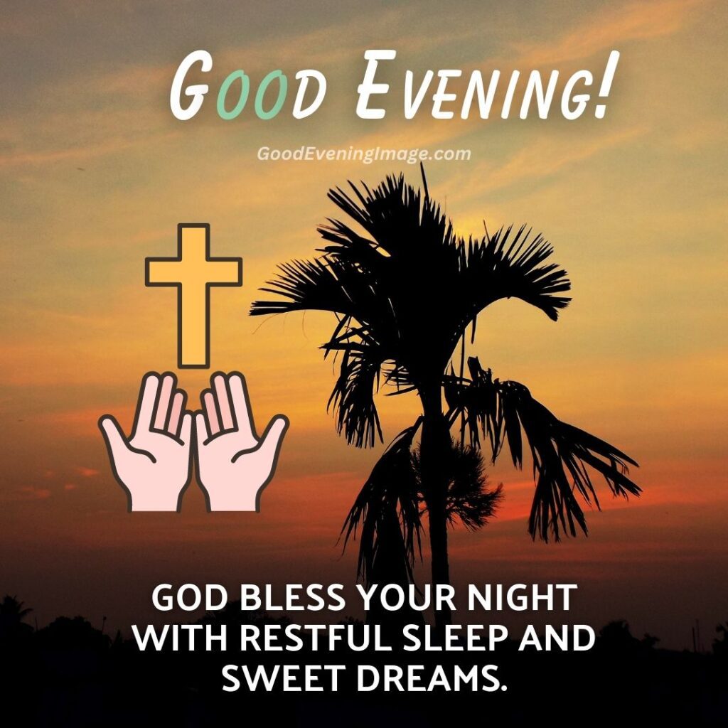 Good Evening Blessings Image with prayer