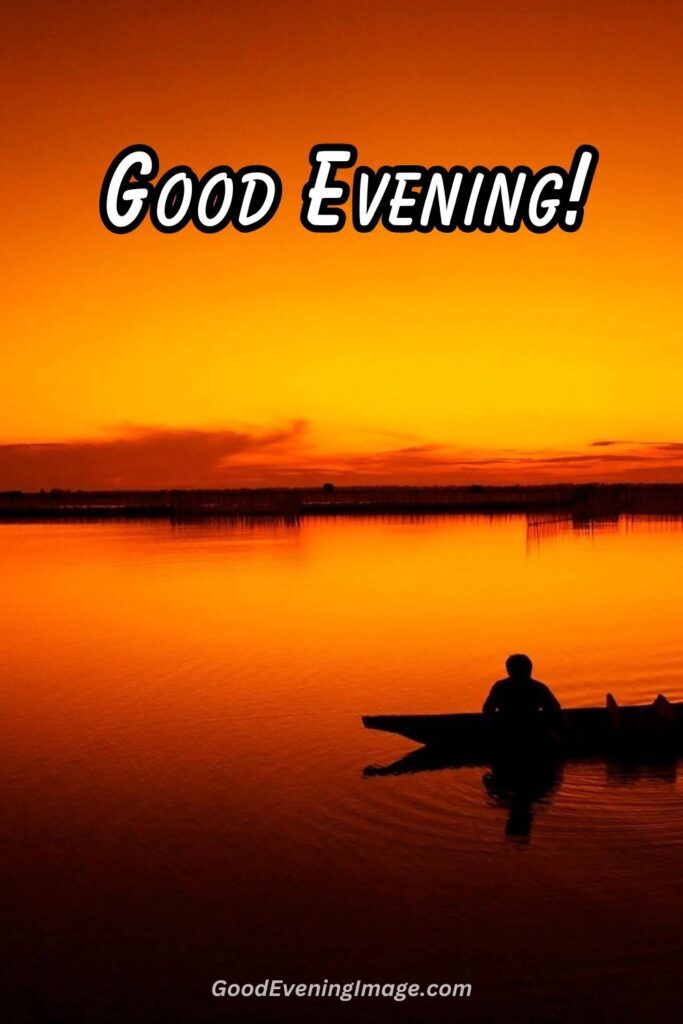 good evening boat and sunset image